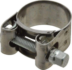 Mikalor - 1-1/8" Hose, 0.71" Wide x 0.04" Thick, T-Bolt Hose Clamp - 1.06 to 1.14" Diam, Stainless Steel Band, Housing & Zinc Plated Screw - Eagle Tool & Supply