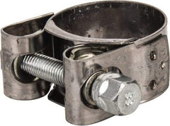 Mikalor - 1-3/16" Hose, 0.78" Wide x 0.04" Thick, T-Bolt Hose Clamp - 1.14 to 1.22" Diam, Stainless Steel Band, Housing & Zinc Plated Screw - Eagle Tool & Supply