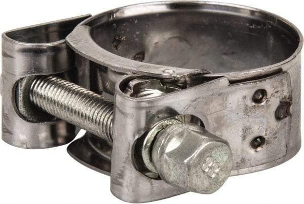 Mikalor - 1-13/32" Hose, 0.78" Wide x 0.04" Thick, T-Bolt Hose Clamp - 1.34 to 1.46" Diam, Stainless Steel Band, Housing & Zinc Plated Screw - Eagle Tool & Supply