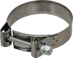 Mikalor - 3-3/4" Hose, 0.98" Wide x 0.04" Thick, T-Bolt Hose Clamp - 3.58 to 3.82" Diam, Stainless Steel Band, Housing & Zinc Plated Screw - Eagle Tool & Supply