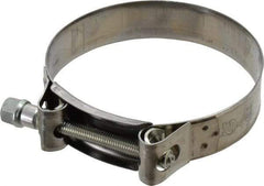 Mikalor - 4-1/4" Hose, 0.98" Wide x 0.04" Thick, T-Bolt Hose Clamp - 4.1 to 4.41" Diam, Stainless Steel Band, Housing & Zinc Plated Screw - Eagle Tool & Supply