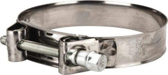 Mikalor - 4-1/2" Hose, 0.98" Wide x 0.04" Thick, T-Bolt Hose Clamp - 4.41 to 4.76" Diam, Stainless Steel Band, Housing & Zinc Plated Screw - Eagle Tool & Supply