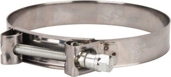 Mikalor - 6" Hose, 1.1" Wide x 0.051" Thick, T-Bolt Hose Clamp - 5.91 to 6.38" Diam, Stainless Steel Band, Housing & Zinc Plated Screw - Eagle Tool & Supply