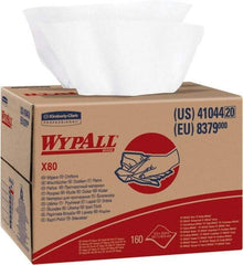 WypAll - X80 Dry Shop Towel/Industrial Wipes - Brag Box/Double Top Box, 16-3/4" x 12-1/2" Sheet Size, White - Eagle Tool & Supply