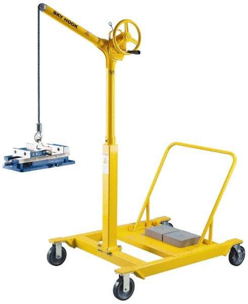 Sky Hook - 500 Lb Load Capacity, Steel Sky Hook Crane - Reverse Cherry Picker Mobil Base - Eagle Tool & Supply