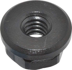 Gibraltar - 1/4-20, 5/8" Flange Diam, 5/16" High, 1/2" Across Flats, Flange Nut - Grade 12L14 Steel, Black Oxide Finish, 3/32" Flange Height, TCMAI - Eagle Tool & Supply