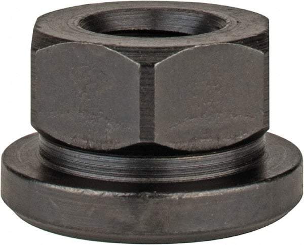 Gibraltar - 1/2-13, 1-1/8" Flange Diam, 11/16" High, 7/8" Across Flats, Flange Nut - Grade 12L14 Steel, Black Oxide Finish, 3/16" Flange Height, TCMAI - Eagle Tool & Supply