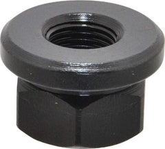 Gibraltar - 1/2-20, 1-1/8" Flange Diam, 11/16" High, 7/8" Across Flats, Flange Nut - Grade 12L14 Steel, Black Oxide Finish, 3/16" Flange Height, TCMAI - Eagle Tool & Supply