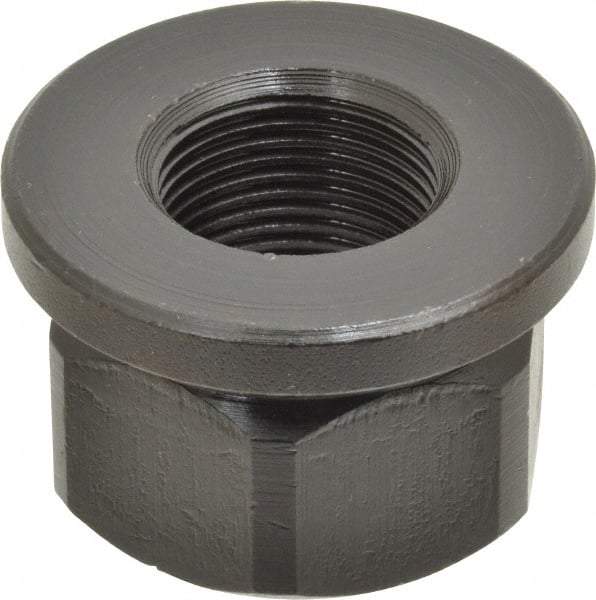 Gibraltar - 1-14, 2" Flange Diam, 1-1/4" High, 1-5/8" Across Flats, Flange Nut - Grade 12L14 Steel, Black Oxide Finish, 1/4" Flange Height, TCMAI - Eagle Tool & Supply