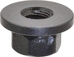 Gibraltar - M6x1.00, 16mm Flange Diam, 8mm High, 10mm Across Flats, Flange Nut - Grade 12L14 Steel, Black Oxide Finish, 2" Flange Height, TCMAI - Eagle Tool & Supply