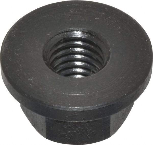 Gibraltar - M8x1.25, 19mm Flange Diam, 10mm High, 13mm Across Flats, Flange Nut - Grade 12L14 Steel, Black Oxide Finish, 2.5" Flange Height, TCMAI - Eagle Tool & Supply