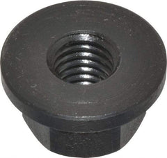 Gibraltar - M8x1.25, 19mm Flange Diam, 10mm High, 13mm Across Flats, Flange Nut - Grade 12L14 Steel, Black Oxide Finish, 2.5" Flange Height, TCMAI - Eagle Tool & Supply