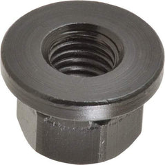 Gibraltar - M12x1.75, 27mm Flange Diam, 17mm High, 19mm Across Flats, Flange Nut - Grade 12L14 Steel, Black Oxide Finish, 4" Flange Height, TCMAI - Eagle Tool & Supply