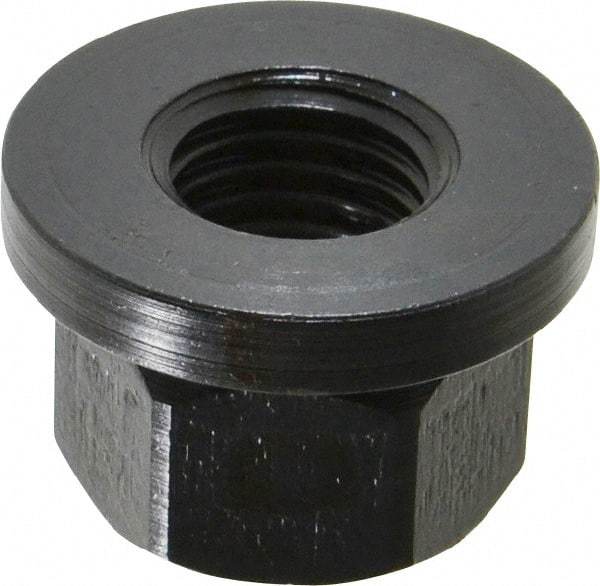 Gibraltar - M16x2.00, 33mm Flange Diam, 21mm High, 24mm Across Flats, Flange Nut - Grade 12L14 Steel, Black Oxide Finish, 5" Flange Height, TCMAI - Eagle Tool & Supply