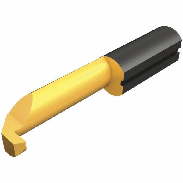 Iscar - 4mm Min Bore Diam, 0.551" Max Bore Depth, 4mm Shank Diam, Corner Radius Boring Bar - 0.0059" Corner Radius, Left Hand Cut, Solid Carbide, TiCN/TiN Finish - Exact Industrial Supply