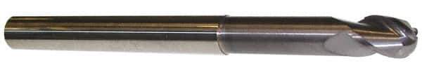 ProMax - 1/2" Diam, 5/8" LOC, 3 Flute Solid Carbide Ball End Mill - AlTiN Finish, Single End, 6" OAL, 1/2" Shank Diam, Spiral Flute - Eagle Tool & Supply