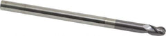 ProMax - 3/8" Diam, 1/2" LOC, 3 Flute Solid Carbide Ball End Mill - AlTiN Finish, Single End, 6" OAL, 3/8" Shank Diam, Spiral Flute - Eagle Tool & Supply