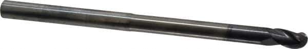 ProMax - 3/8" Diam, 1/2" LOC, 3 Flute Solid Carbide Ball End Mill - AlTiN Finish, Single End, 6" OAL, 3/8" Shank Diam, Spiral Flute - Eagle Tool & Supply