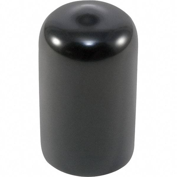 Caplugs - Round Head Cap - 0.62" OD, 1" Long, Vinyl, Black - Eagle Tool & Supply