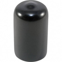 Caplugs - Round Head Cap - 0.62" OD, 1" Long, Vinyl, Black - Eagle Tool & Supply