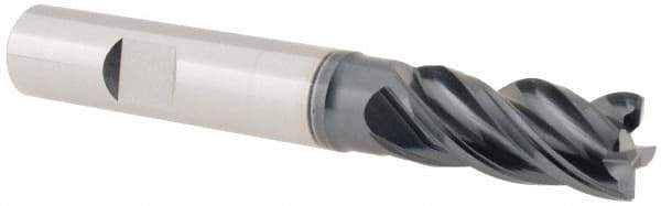 Iscar - 1/2", 4 Flute, Solid Carbide, Corner Chamfer End Mill - 3-1/2" OAL, 1" LOC - Eagle Tool & Supply