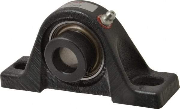 Browning - 3/4" ID, 5" OAL x 2-15/32" OAH Pillow Block - 1,444 Lb Static Cap, 2,611 Lb Dyn Cap, 3-25/32" Btw Mnt Hole Ctrs, 1-1/4" Base-to-Ctr Ht, Cast Iron - Eagle Tool & Supply