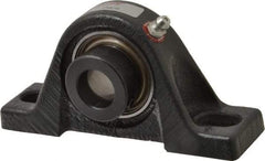 Browning - 3/4" ID, 5" OAL x 2-15/32" OAH Pillow Block - 1,444 Lb Static Cap, 2,611 Lb Dyn Cap, 3-25/32" Btw Mnt Hole Ctrs, 1-1/4" Base-to-Ctr Ht, Cast Iron - Eagle Tool & Supply