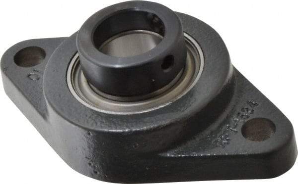 Browning - 1" ID, 4-7/8" OAL x 2-3/4" OAH 2-Bolt Flange - 1,651 Lb Static Cap, 2,801 Lb Dyn Cap, 3-57/64" Btw Mnt Hole Ctrs, Cast Iron - Eagle Tool & Supply