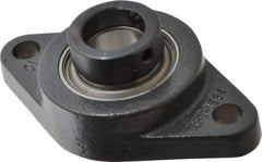 Browning - 1" ID, 4-7/8" OAL x 2-3/4" OAH 2-Bolt Flange - 1,651 Lb Static Cap, 2,801 Lb Dyn Cap, 3-57/64" Btw Mnt Hole Ctrs, Cast Iron - Eagle Tool & Supply