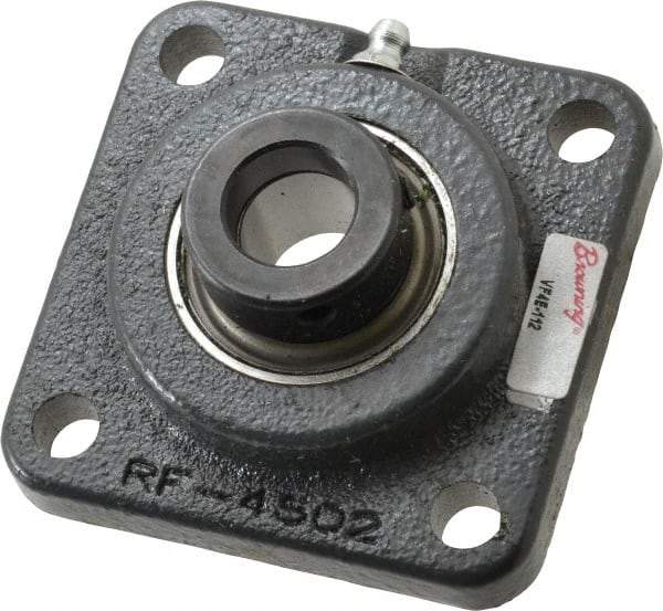 Browning - 3/4" ID, 3-3/8" OAL x 3-3/8" OAH 4-Bolt Flange - 1,444 Lb Static Cap, 2,611 Lb Dyn Cap, 2-1/2" Btw Mnt Hole Ctrs, Cast Iron - Eagle Tool & Supply