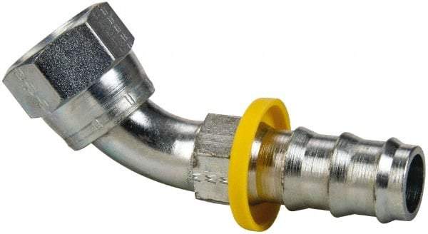 Parker - 7/8-14 Female JIC Steel Hydraulic Hose Female JIC Swivel & 45° Elbow & Short Drop - -10 Hose Size, 5/8" Hose Diam - Eagle Tool & Supply