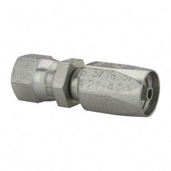 Parker - 7/16-20 SAE Steel Hydraulic Hose Female JIC 37° Swivel & Straight Fitting - 6,000 psi, -4 Hose Size - Eagle Tool & Supply
