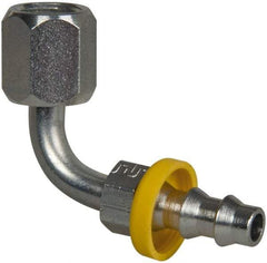 Parker - 7/16-20 Female JIC Steel Hydraulic Hose Female JIC Swivel & 90° Elbow & Short Drop - -4 Hose Size, 1/4" Hose Diam, Series 82 - Eagle Tool & Supply