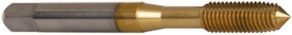 OSG - 1/4-28 UNF H6 Thread Limit Plug Thread Forming Tap - Cobalt, TiN Finish, 2-1/2" OAL, 1" Thread Length, Right Hand Thread - Eagle Tool & Supply