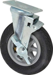 Shepherd - 6" Diam x 1-1/4" Wide, Phenolic Swivel with Brake Caster - 150 Lb Capacity, Top Plate Mount, 2-5/8" x 3-3/4" Plate, Ball Bearing - Eagle Tool & Supply