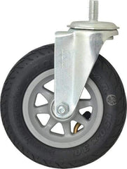 Shepherd - 6" Diam x 1-1/4" Wide, Phenolic Swivel Caster - 150 Lb Capacity, Threaded Stem Mount, Ball Bearing - Eagle Tool & Supply