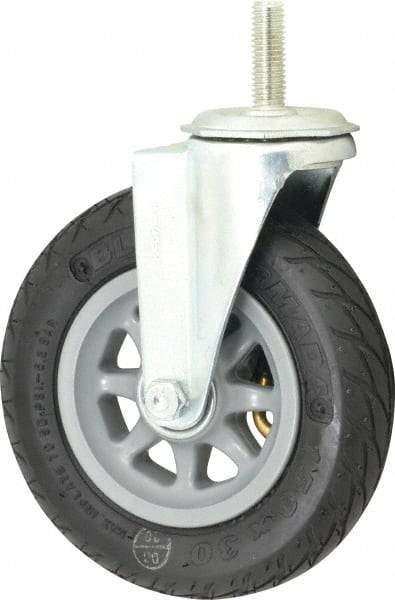 Shepherd - 6" Diam x 1-1/4" Wide, Phenolic Swivel Caster - 150 Lb Capacity, Threaded Stem Mount, Ball Bearing - Eagle Tool & Supply
