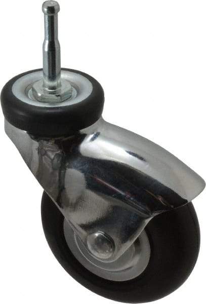 Shepherd - 3" Diam x 15/16" Wide x 3-7/8" OAH Stem Mount Swivel Caster - Neoprene, 110 Lb Capacity, Precision Ball Bearing, 5/16 x 1-1/2" Friction Stem - Eagle Tool & Supply