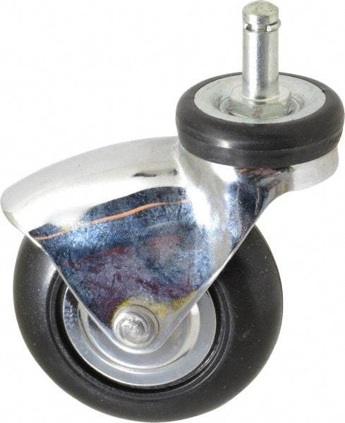 Shepherd - 3" Diam x 15/16" Wide x 3-7/8" OAH Stem Mount Swivel Caster - Neoprene, 110 Lb Capacity, Precision Ball Bearing, 3/8 x 1" Friction Stem - Eagle Tool & Supply