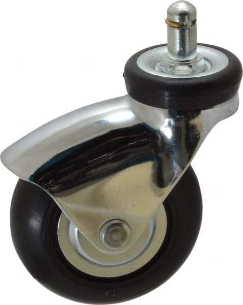 Shepherd - 3" Diam x 15/16" Wide x 3-7/8" OAH Stem Mount Swivel Caster - Neoprene, 110 Lb Capacity, Precision Ball Bearing, 7/16 x 7/8" Friction Stem - Eagle Tool & Supply