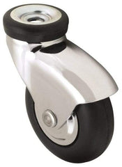 Shepherd - 3" Diam x 15/16" Wide x 3-7/8" OAH Stem Mount Swivel Caster with Brake - Neoprene, 110 Lb Capacity, Precision Ball Bearing, 5/16 x 1-1/2" Friction Stem - Eagle Tool & Supply