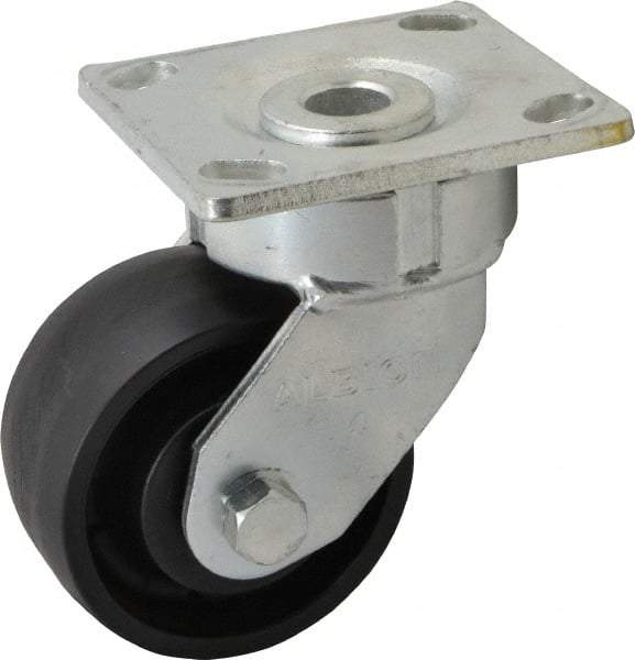 Albion - 4" Diam x 2" Wide x 5-5/8" OAH Top Plate Mount Swivel Caster - Glass Filled Nylon, 800 Lb Capacity, Precision Sealed Bearing, 4 x 4-1/2" Plate - Eagle Tool & Supply