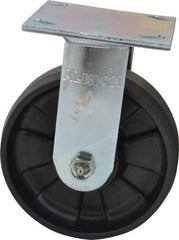Albion - 6" Diam x 2" Wide x 7-1/2" OAH Top Plate Mount Rigid Caster - Glass Filled Nylon, 1,200 Lb Capacity, Roller Bearing, 4 x 4-1/2" Plate - Eagle Tool & Supply