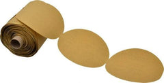 3M - 5" Diam, 120 Grit Aluminum Oxide Adhesive PSA Disc - Very Fine Grade, Gold, A Weighted Backing, Flexible, Use with Random Orbital Sanders - Eagle Tool & Supply