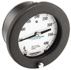 Ashcroft - 4-1/2" Dial, 1/4 Thread, 30-0 Scale Range, Pressure Gauge - Center Back Connection Mount, Accurate to 0.5% of Scale - Eagle Tool & Supply