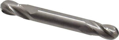 Hertel - 5/16" Diam, 1/2" LOC, 4 Flute Solid Carbide Ball End Mill - Uncoated, Double End, 2-1/2" OAL, 5/16" Shank Diam, Spiral Flute - Eagle Tool & Supply
