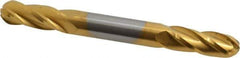 Hertel - 5/16" Diam, 3/4" LOC, 4 Flute Solid Carbide Ball End Mill - TiN Finish, Double End, 3" OAL, 5/16" Shank Diam - Eagle Tool & Supply