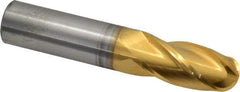 Hertel - 3/4" Diam, 1-1/2" LOC, 4 Flute Solid Carbide Ball End Mill - TiN Finish, Single End, 4" OAL, 3/4" Shank Diam - Eagle Tool & Supply