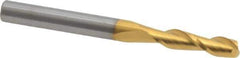 Hertel - 11/64", 9/16" LOC, 3/16" Shank Diam, 2" OAL, 2 Flute, Solid Carbide Square End Mill - Single End, TiN Finish, Spiral Flute, 30° Helix, Centercutting, Right Hand Cut - Eagle Tool & Supply