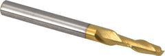 Hertel - 5/32", 9/16" LOC, 3/16" Shank Diam, 2" OAL, 2 Flute, Solid Carbide Square End Mill - Single End, TiN Finish, Spiral Flute, 30° Helix, Centercutting, Right Hand Cut - Eagle Tool & Supply